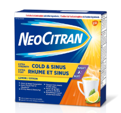 NeoCitran Extra Strength Cold & Sinus Night - Lemon | 10 pouches