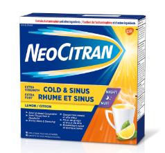 NeoCitran Extra Fort Rhume et Sinus Nuit - Citron | 10 pochettes