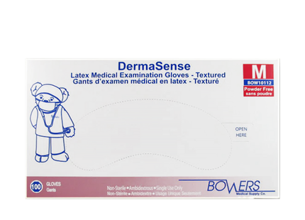 Bowers - DermaSense Latex Powder Free Medical Examination Gloves Medium | 100 pack