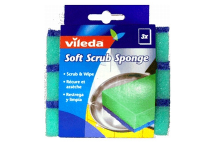 Vileda - Soft Scrub Sponge | 3 Pack