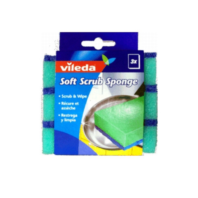 Vileda - Soft Scrub Sponge | 3 Pack