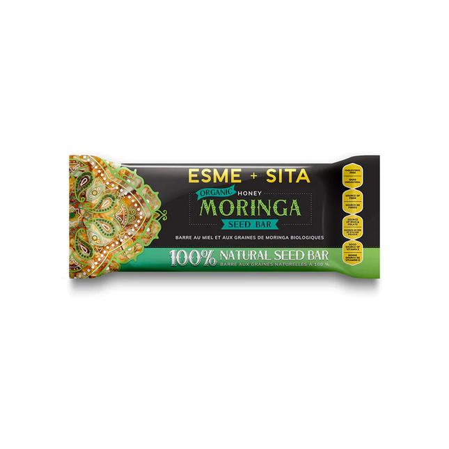 Esme+Sita - Barres de graines de moringa bio au miel | Paquet de 12