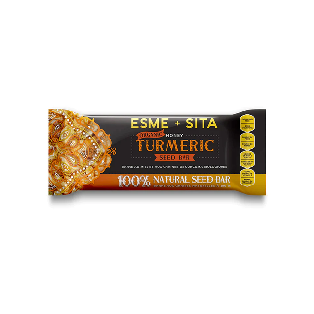 Esme+Sita - Barres de graines de curcuma et miel bio | Paquet de 12