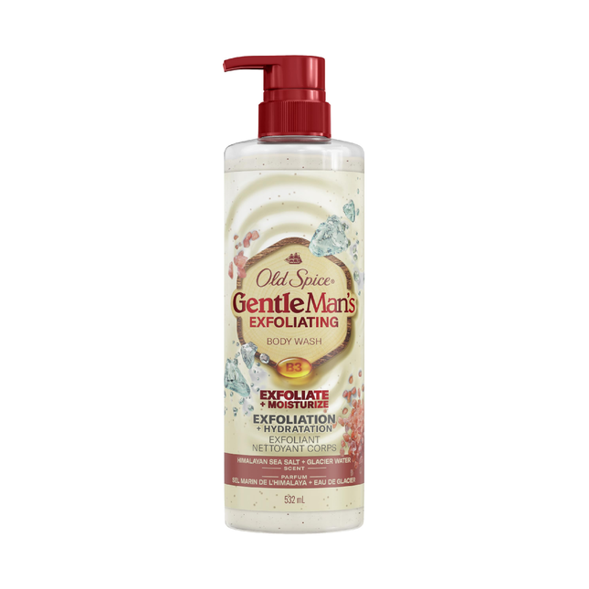 Old Spice - GentleMan's Exfoliation+ Body Wash, Himalayan Sea Salt & Glacier Water Scent | 532 mL