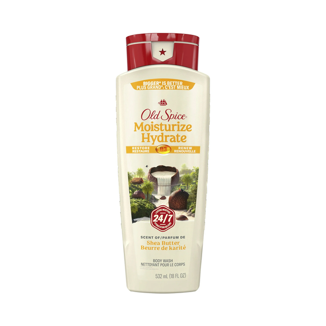 Old Spice - Moisturize & Hydrate Body Wash with Vitamin B3, Shea Butter | 532 mL