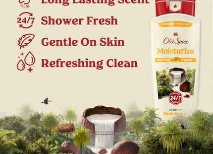 Old Spice - Moisturize & Hydrate Body Wash with Vitamin B3, Shea Butter | 532 mL