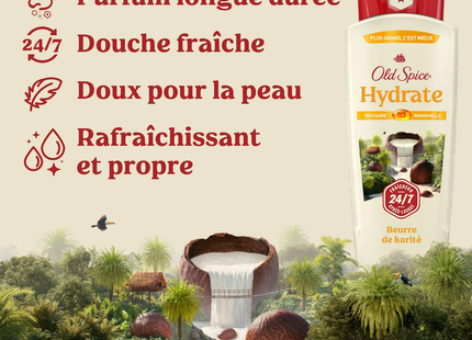 Old Spice - Moisturize & Hydrate Body Wash with Vitamin B3, Shea Butter | 532 mL