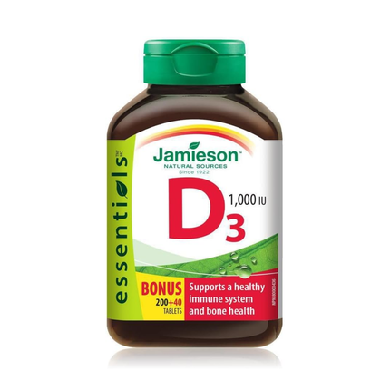 Jamieson - Vitamin D3, 1000 IU | 200 + 40 Tablets