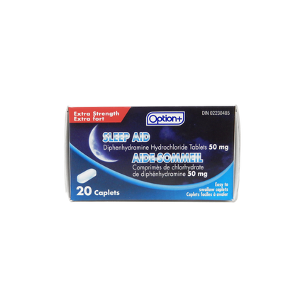 Option+ Aide-sommeil extra-fort 50 mg | 20 comprimés