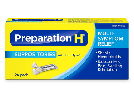 Preparation H - Multi-Symptom Relief Suppositories with Bio-Dyne