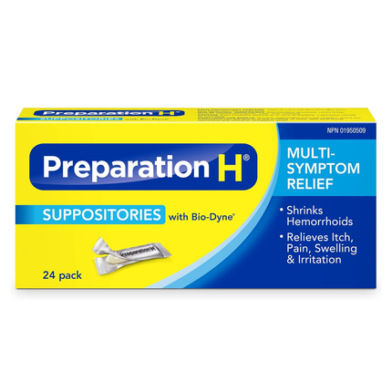 Preparation H - Multi-Symptom Relief Suppositories with Bio-Dyne