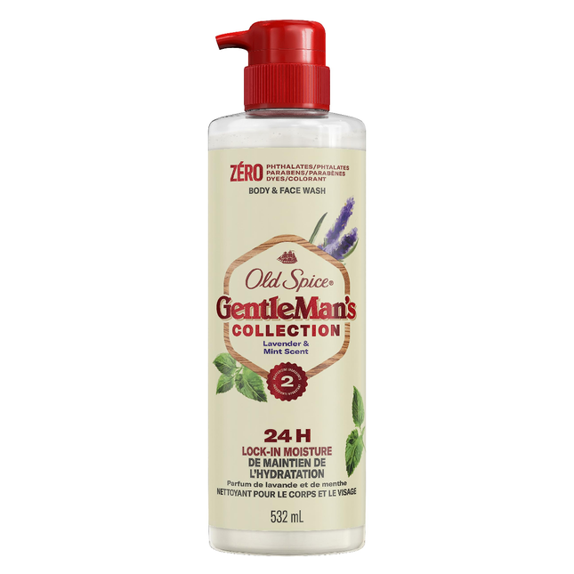 Old Spice - GentleMan's 24HR Body & Face Wash, Lavender & Mint Scent |