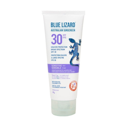 Blue Lizard - Mineral Sunscreen - Sensitive Face Gel - with Hyaluronic Aid -  SPF 30 | 48 g