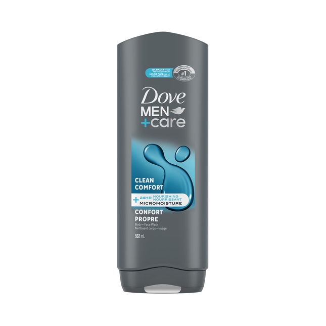 Dove - Men+Care Clean Comfort, Body + Face Wash | 532 mL