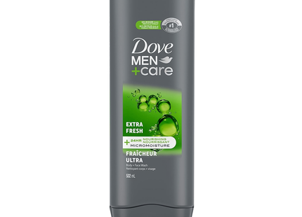 Dove Men+Care Gel Douche Corps + Visage Micro-Hydratant 24H, Fraîcheur Extra | 532 ml