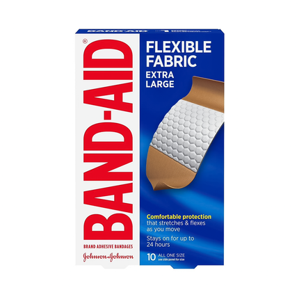 Band-Aid - Pansements Tissu Souple Très Grands | Paquet de 10