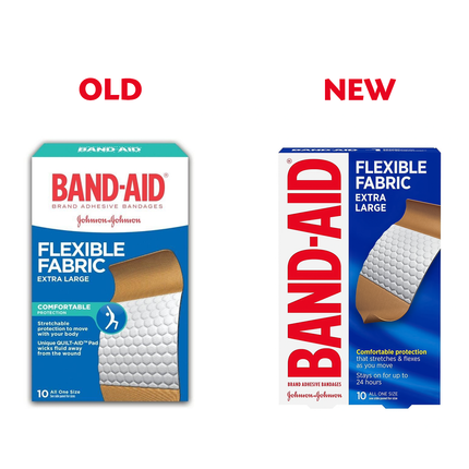 Band-Aid - Pansements Tissu Souple Très Grands | Paquet de 10