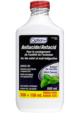 Liquide antiacide Option+ - Saveur menthe | 500 ml