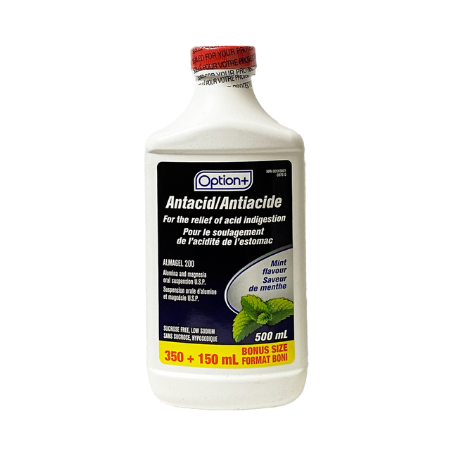 Liquide antiacide Option+ - Saveur menthe | 500 ml