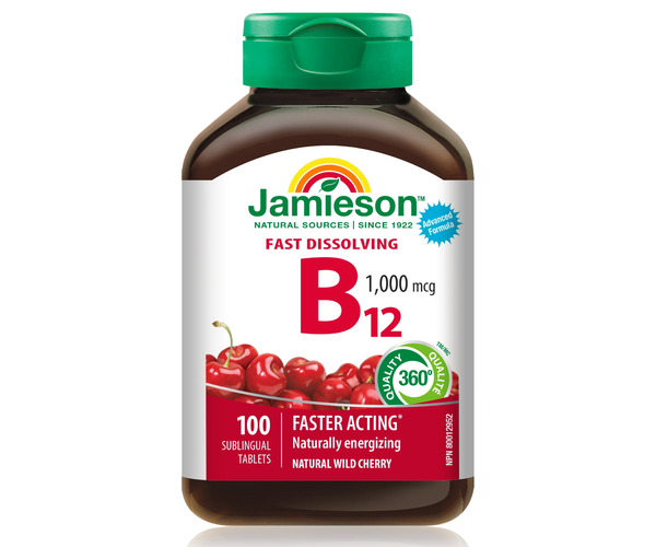 Jamieson - Vitamin B12 1000 mcg | 100 Sublingual Tablets – White Cross ...