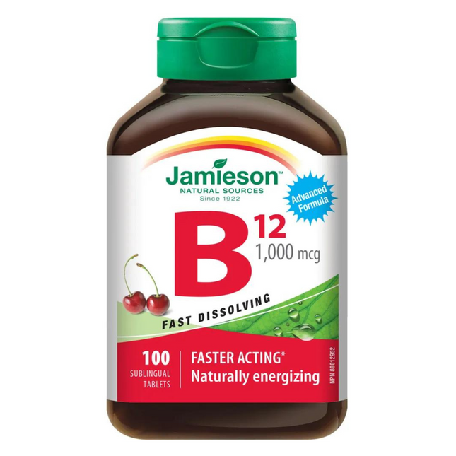 Jamieson - Vitamine B12 1000mcg | 100 comprimés sublinguaux