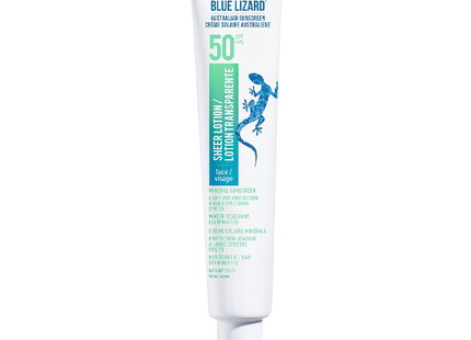 Blue Lizard - Lotion pour le visage transparente avec écran solaire minéral - 50 SPF | 48 ml