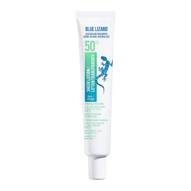 Blue Lizard - Lotion pour le visage transparente avec écran solaire minéral - 50 SPF | 48 ml