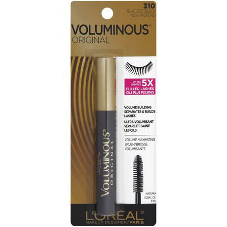 L'Oréal Paris Voluminous Volume Maximizing Brush Mascara - Blackest Black | 8 mL