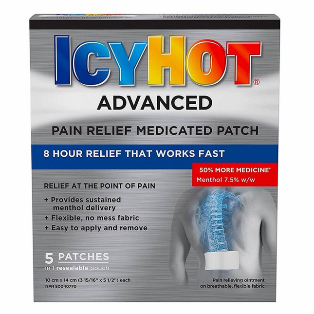 Icy Hot - Patch médicamenteux avancé pour soulager la douleur | 5 points