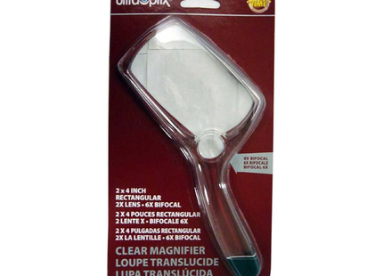 UltraOptix 2 x 4 Inch Regular 2X Lens Clear Magnifier – White Cross E-Store