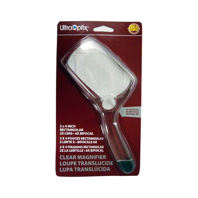 Loupe transparente à lentille régulière 2X UltraOptix 2 x 4 pouces
