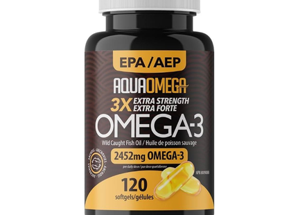 Aquaomega - Wild Caught Fish Oil Omega-3, 3X Extra Strength 2452mg EPA | 120 Softgels