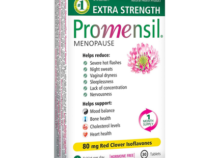 Promensil - Menopause 80mg Red Clover Isoflavones, Extra Strength | 30 Tablets