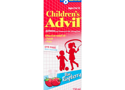 Children's Advil - Ibuprofen Oral Suspension USP 100mg/ 5 mL, Blue Raspberry | 100 mL