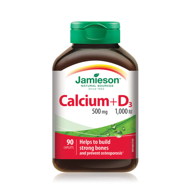 Jamieson - Calcium 500 mg + D3 1000 IU | 90 Caplets