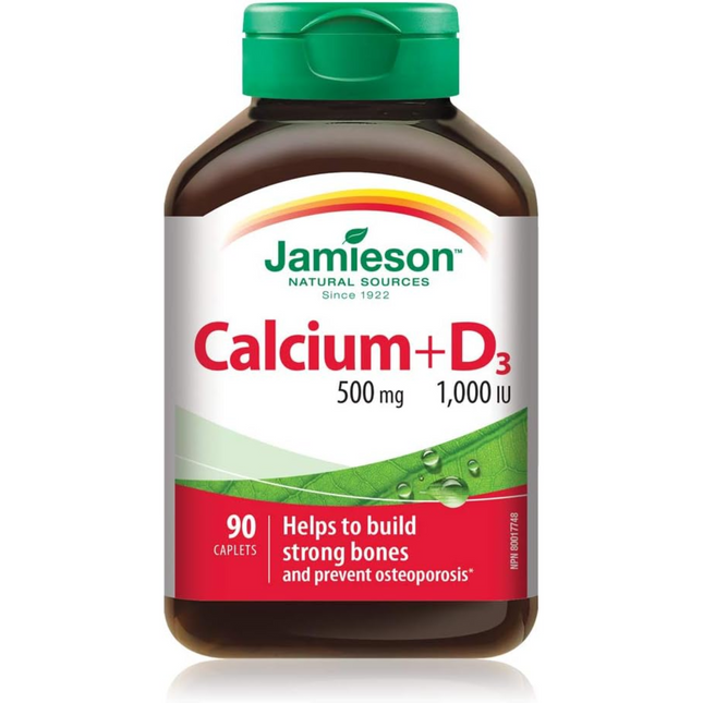 Jamieson - Calcium 500 mg + D3 1000 UI | 90 comprimés