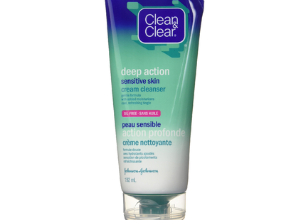 Clean &amp; Clear - Crème nettoyante pour peau sensible à action profonde | 192 ml