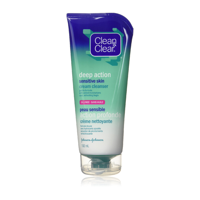 Clean &amp; Clear - Crème nettoyante pour peau sensible à action profonde | 192 ml