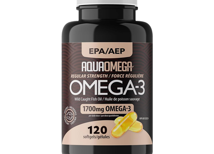 Aquaomega - Wild Caught Fish Oil Omega-3, Regular Strength 1700mg EPA | 120 Softgels