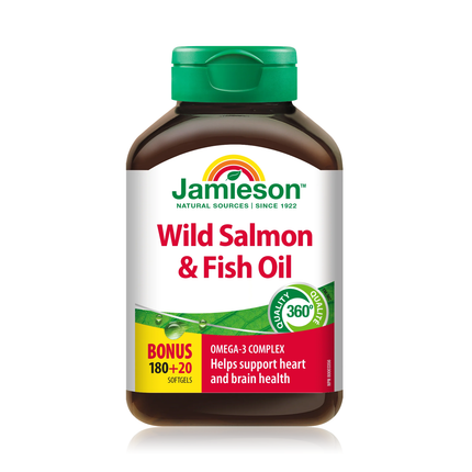 Huile de saumon sauvage et de poisson Jamieson | 200 gélules