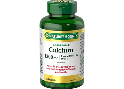 Nature's Bounty - Absorbable Calcium 1200 MG & Vitamin D3 1000 IU | 10 ...