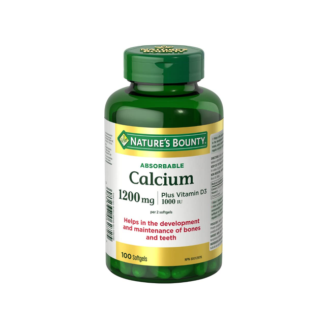 Nature's Bounty - Absorbable Calcium 1200 MG & Vitamin D3 1000 IU | 100 Softgels