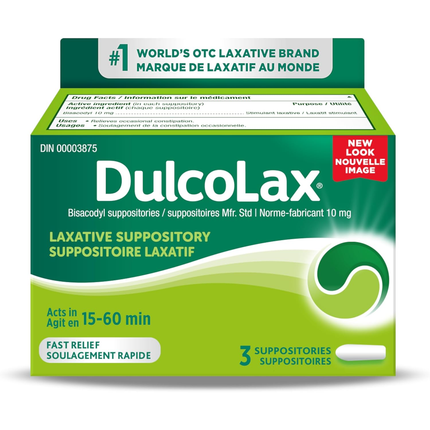 Dulcolax - Bisacodyl Suppositories 10 mg | 3 Suppositories