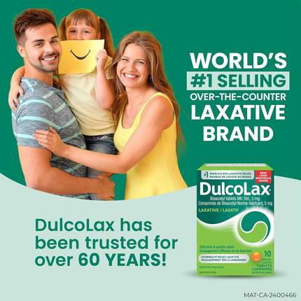 Dulcolax - Bisacodyl Tablets 5 mg | 10 Enteric Coated Tablets