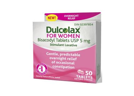 Dulcolax - For Women Bisacodyl Tablets | 50 Enteric Coated Tablets