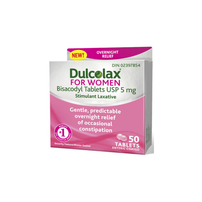 Dulcolax - For Women Bisacodyl Tablets | 50 Enteric Coated Tablets
