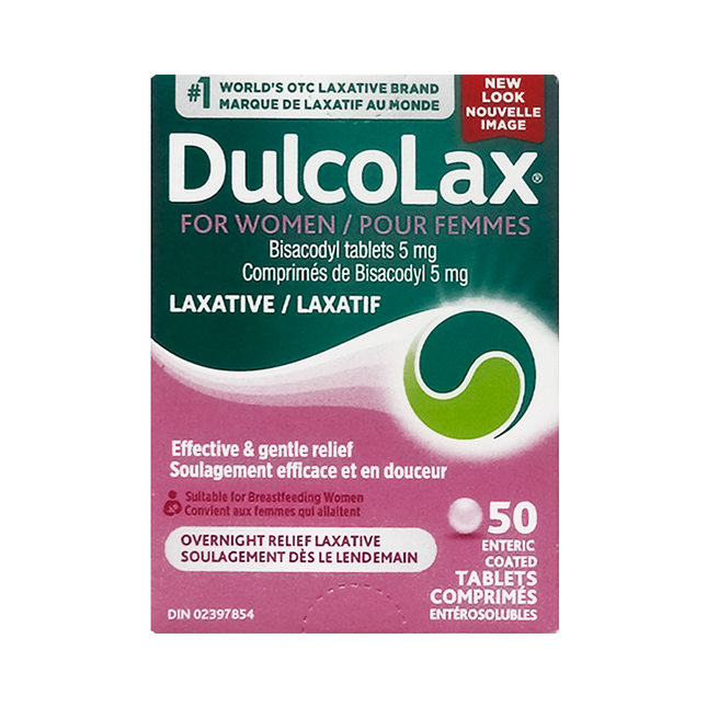 Dulcolax - For Women Bisacodyl Tablets | 50 Enteric Coated Tablets