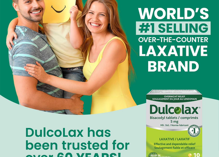 Dulcolax - Bisacodyl Tablets for Overnight Relief | 30 Enteric Coated Tablets