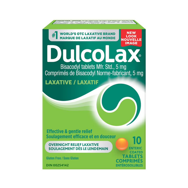 Dulcolax - Comprimés de bisacodyl pour un soulagement nocturne | 30 comprimés entérosolubles