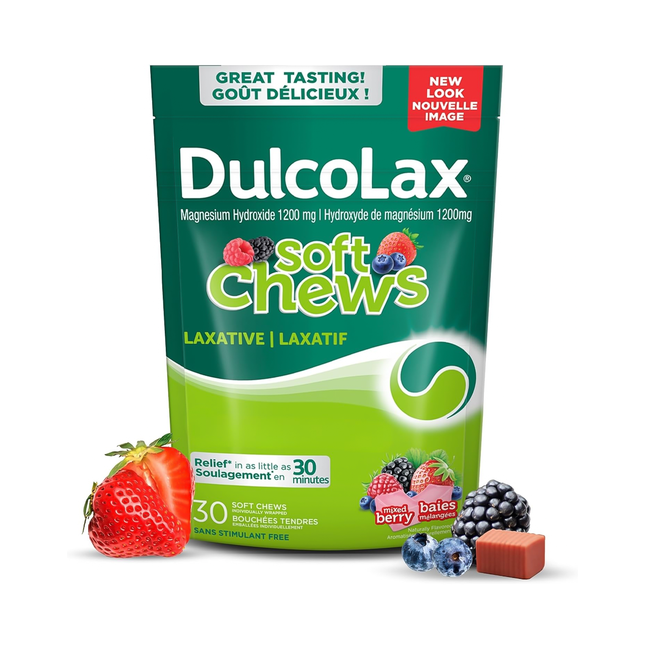 Dulcolax - Stimulant Free Laxative Soft Chews -  Mixed Berry | 30 Soft Chews
